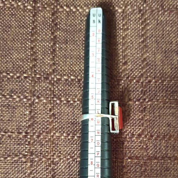 Rare Vintage Carnelian Marcasite 925 Sterling Art Deco Revival Statement Ring - Picture 12 of 12